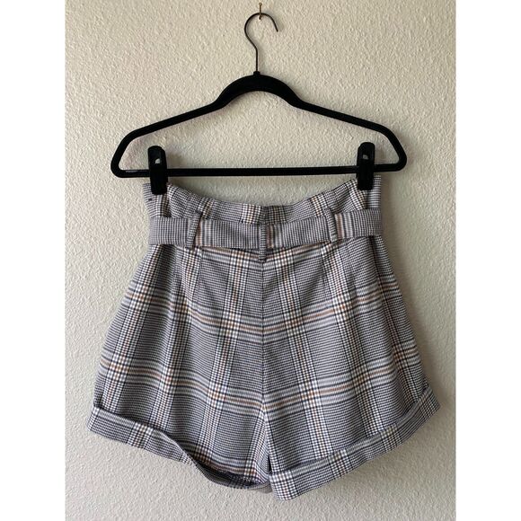 Abercrombie & Fitch High Waisted Plaid Shorts With Waist Tie - Picture 5 of 10